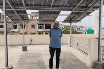 Close-up of high-efficiency solar panels on a roof