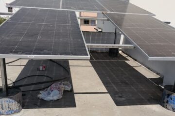 Rooftop solar panels installed on a residential home