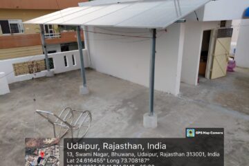 Before and after view of residential solar setup