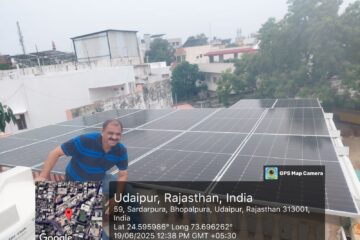 High-efficiency solar panels on residential rooftop